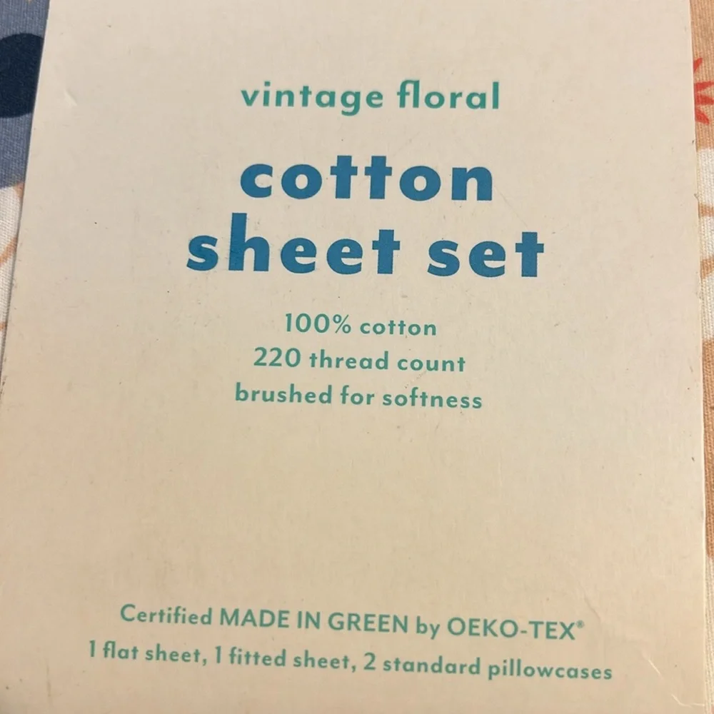 NWT Pillow Fort Vintage Floral Sheet Set Sz Full - Picture 2 of 7